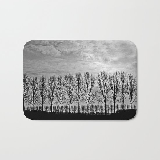 Black and white landscape Bath Mat