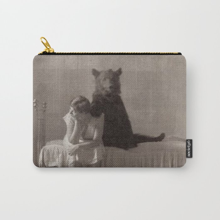 The Bear that came for Dinner black and white photograph Carry-All Pouch