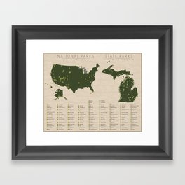 US National Parks - Michigan Framed Art Print
