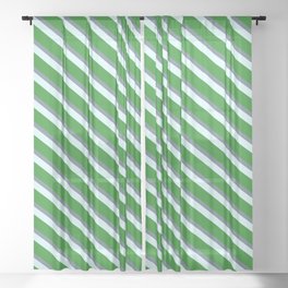 [ Thumbnail: Slate Gray, Light Cyan, and Forest Green Colored Striped/Lined Pattern Sheer Curtain ]