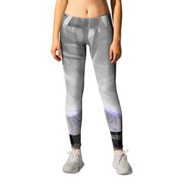 Rift Leggings | Lunar, Mountains, Glitch, Black And White, Moon, Landscape, Abstract, Linear, 3D, Planet 