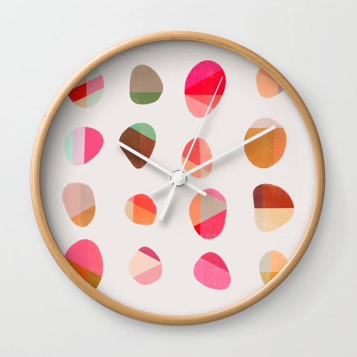 Painted Pebbles 5 Wall Clock