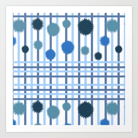Blue Stripes III Art Print