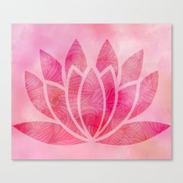 Zen Watercolor Lotus Flower Yoga Symbol Canvas Print