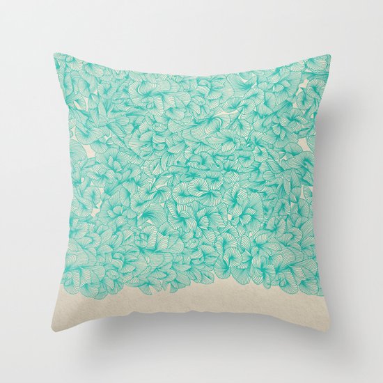Abstract Pattern Turquoise Throw Pillow by Cat Coquillette Society6