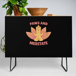 Cat Yoga Cute Cats Paws And Meditate Credenza