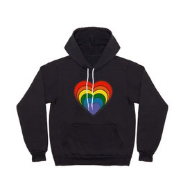 Colourful Rainbow Retro Hippy Heart Hoody