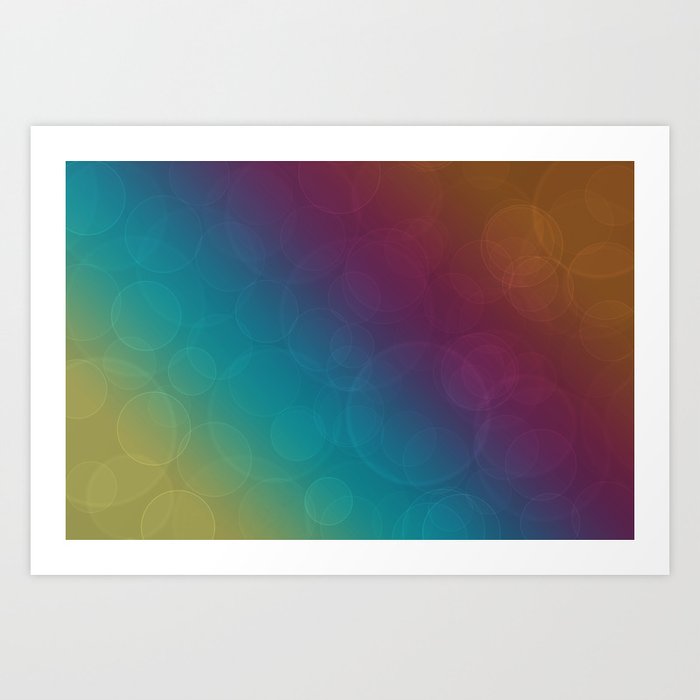 Bohek Bubbles on Rainbow of Color - Ombre multi Colored Spheres Art Print