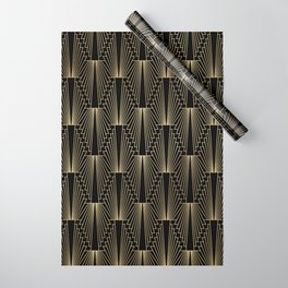 Gold and black art-deco pattern 4 Wrapping Paper
