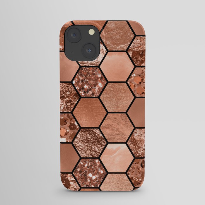 Rose gold hexaglam iPhone Case