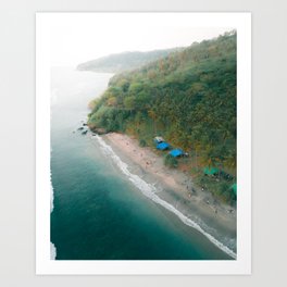 Along the coast of Lombok, Drone Photography, Aerial Photo, Ocean Wall Art  Art Print
