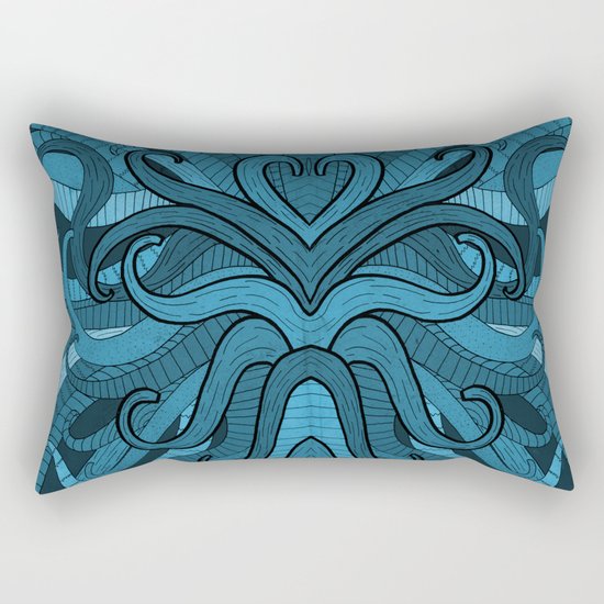 Blue Flow Rectangular Pillow