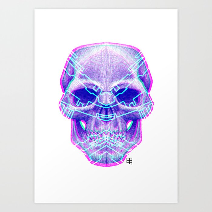 Cyber Skull Art Print
