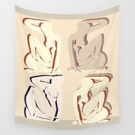 Matisse beige curves cut outs exhibition poster Wall Tapestry