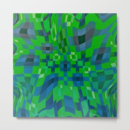 ADAGE emerald green, royal blue abstract design Metal Print
