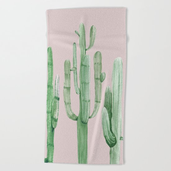 Three Amigos Green + Pink Beach Towel