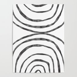Black and White Arches Lines Poster