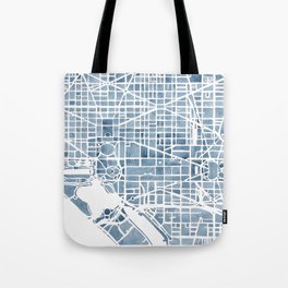 Washington DC Blueprint watercolor map Tote Bag