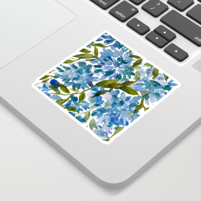 Blue Hortencia watercolor design Sticker
