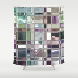 Sage and Mauve Mosaic Tile Art Shower Curtain