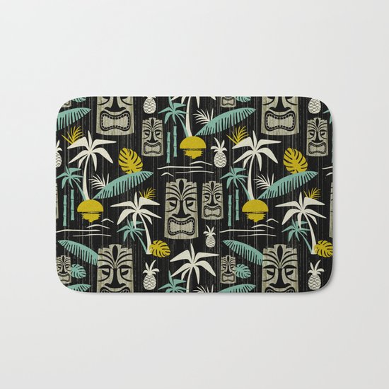 Island Tiki - Black Bath Mat