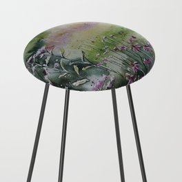 Evening Meadow Watercolour Counter Stool