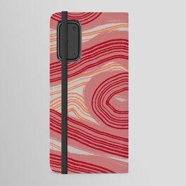 Red and pink stripe pattern Android Wallet Case