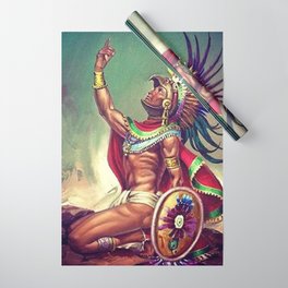 Caballero Aguila Aztec Scout Portrait painting Wrapping Paper