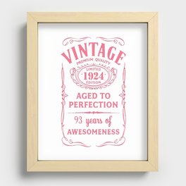 Pink-Vintage-Limited-1924-Edition---93rd-Birthday-Gift Recessed Framed Print