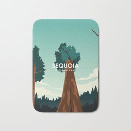 Sequoia National Park Travel Poster Bath Mat | Travelposter, Giantsequoia, Retro, Graphicdesign, Landscape, Tree, Trees, Nature, Vintage, Digital 