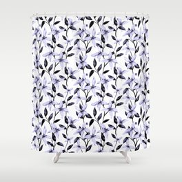 Pastel violet flowers seamless pattern Shower Curtain