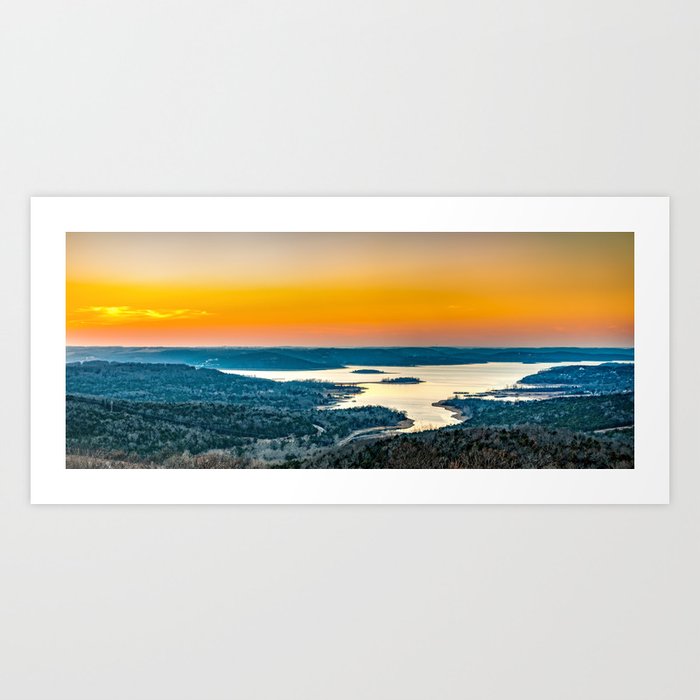 Table Rock Lake Sunset Panorama Art Print