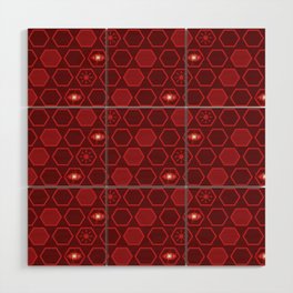 65 MCMLXV Cosplay Scarlet Red Hexagon Chaos Pattern Wood Wall Art