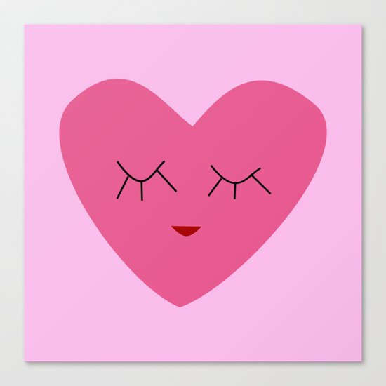 valentines heart pink Canvas Print