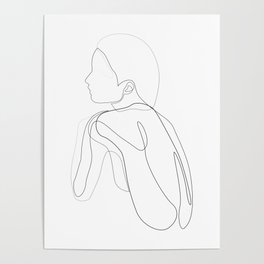 one line nude - shelter Poster