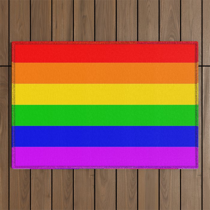 Gay Rainbow Transgender Rainbow Flag Outdoor Rug