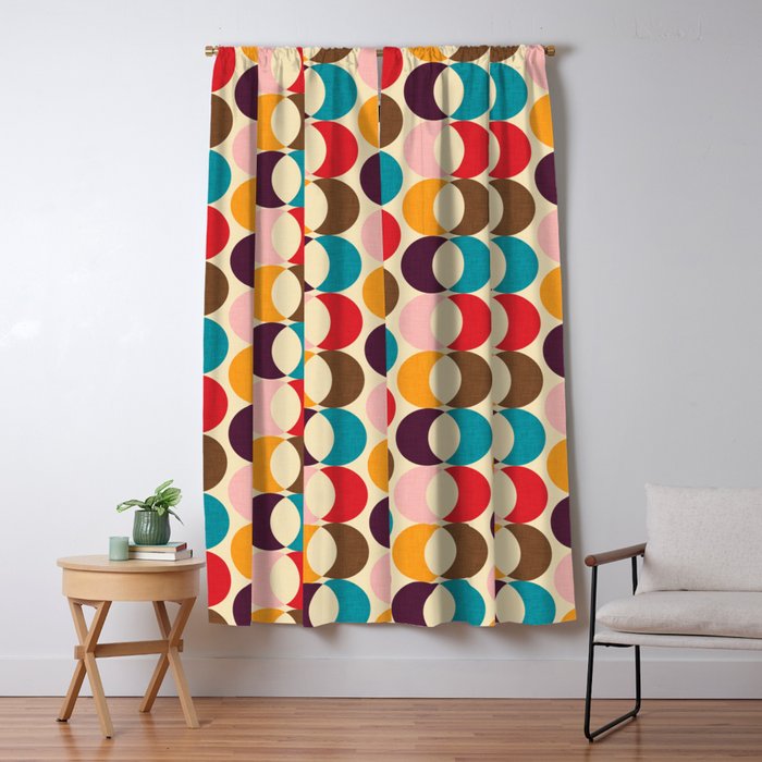 Mid Century Modern Circles Blackout Curtain by BruxaMagica_susycosta Society6