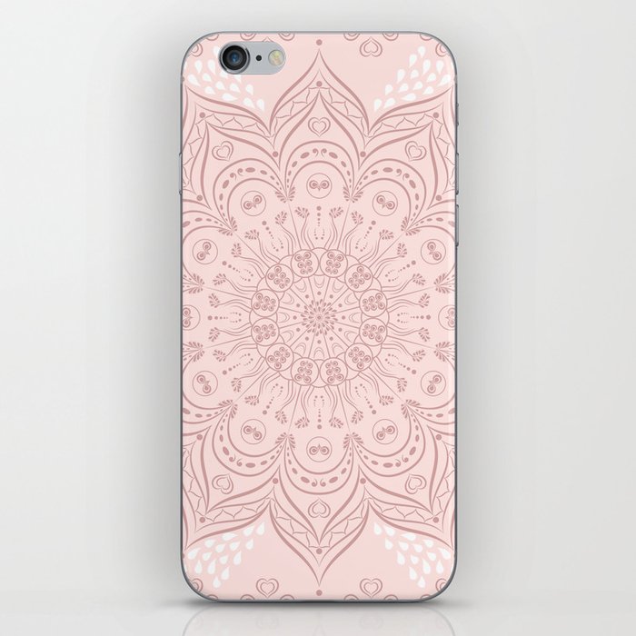 Elegant Blush Pink Boho Mandala iPhone Skin