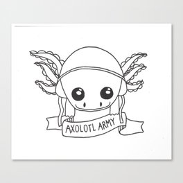 Axolotl Army Line Work Canvas Print