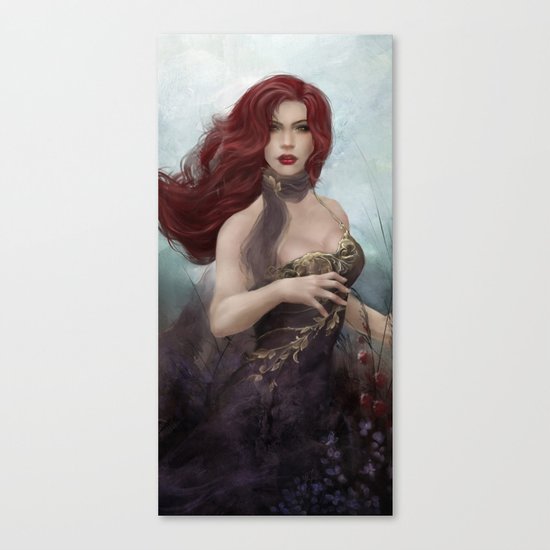 Gone - Portrait of a beautiful redhead girl Canvas Print