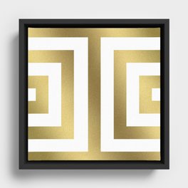 Gold Greek Stripes Framed Canvas
