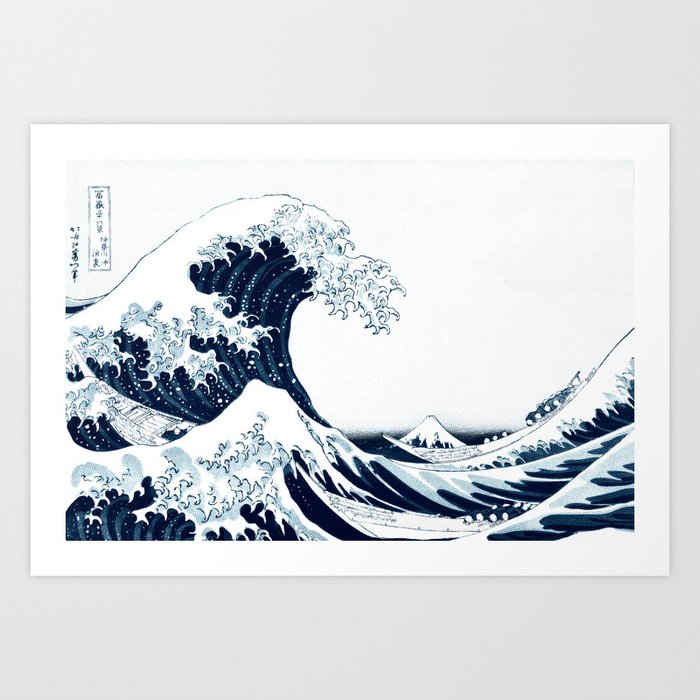 The Great Wave Halftone Art Print