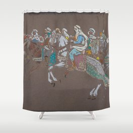  Wassily Kandinsky Arab cavalry (1905) Shower Curtain