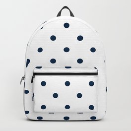 Navy Blue & White Polka Dots Backpack | Medium, Oxford, Bright, Dots, Midnight, Grid, Navy, Dark, Aegean, Berry 
