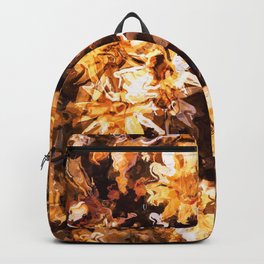 Gold and Brown Floral Impressionist Art Backpack