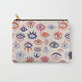Mystic Eyes – Coral & Navy Carry-All Pouch