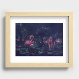 Blooming Flamingos Recessed Framed Print