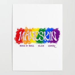 Maneskin rainbow gay pride Poster