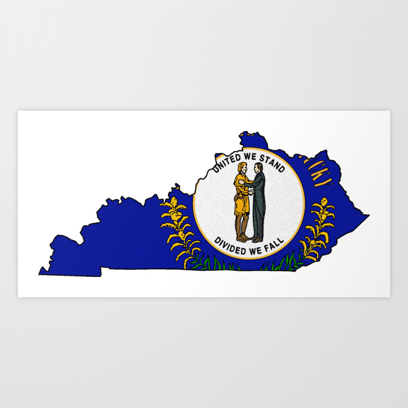 Kentucky Map With Kentucky Flag Art Print By Havocgirl Society6 Flag branch is a stream in kentucky and has an elevation of 198 metres. kentucky map with kentucky flag art print by havocgirl