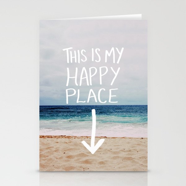 my happy place beach stationery cards by floresimagespdx society6